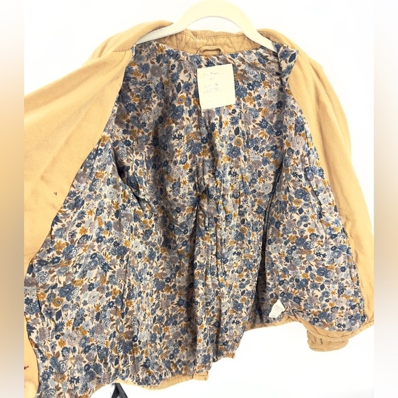 Free People Womens Big Ben Tipped Canvas Car Coat Size S Tan Jacket Peacoat Boho - Picture 6 of 12